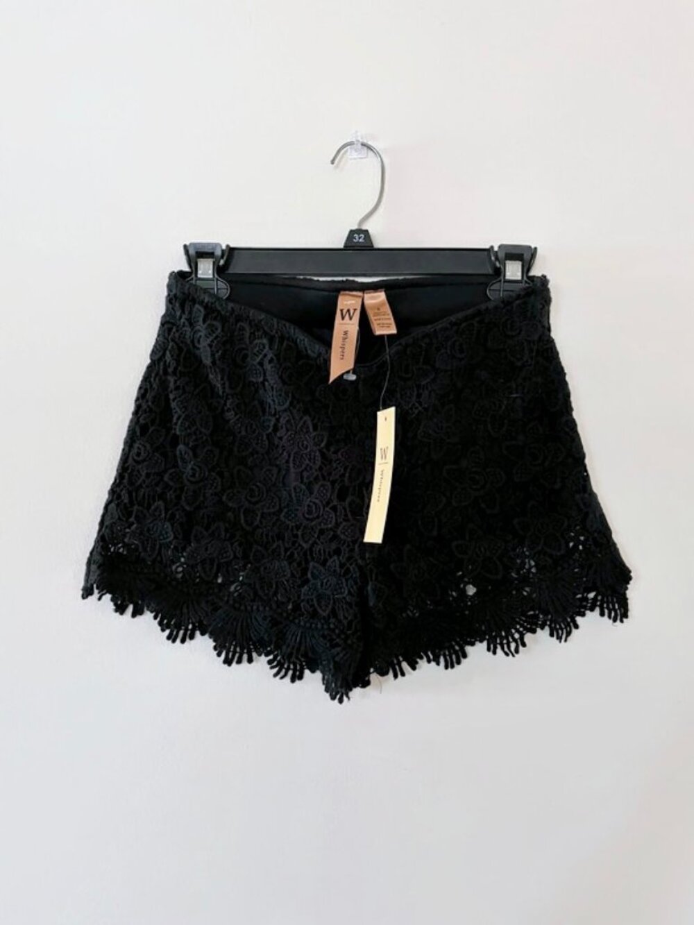 Whispers  Black Lace Lightweight Shorts